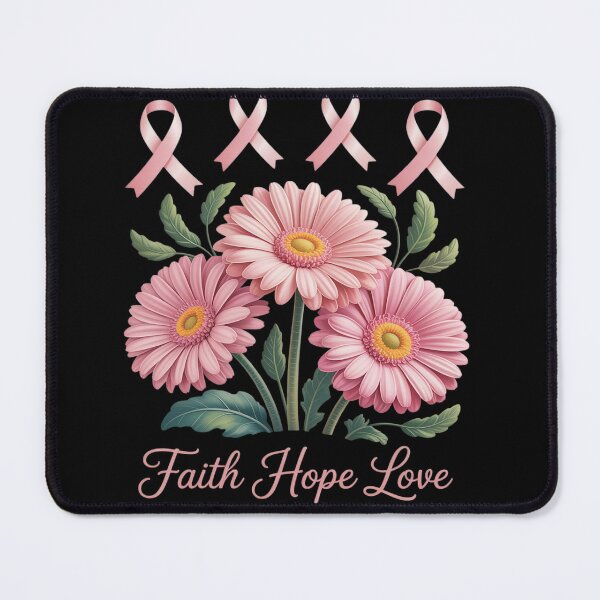 Item preview, Faith Hope Love Daisy Pink Ribbon Breast Cancer Awareness designed and sold by Rackaam.