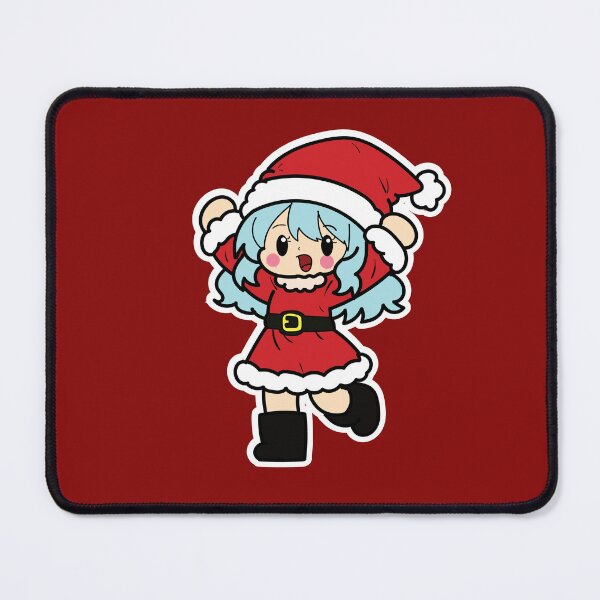 Item preview, Cute Chibi Anime Girl in Santa Claus Costume Excited Pose Vector Illustration designed and sold by STRplatinum.