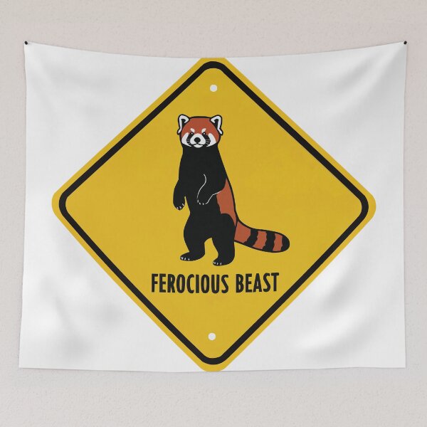 Item preview, Warning Ferocious Beast - Red Panda Sign designed and sold by Petzzz.