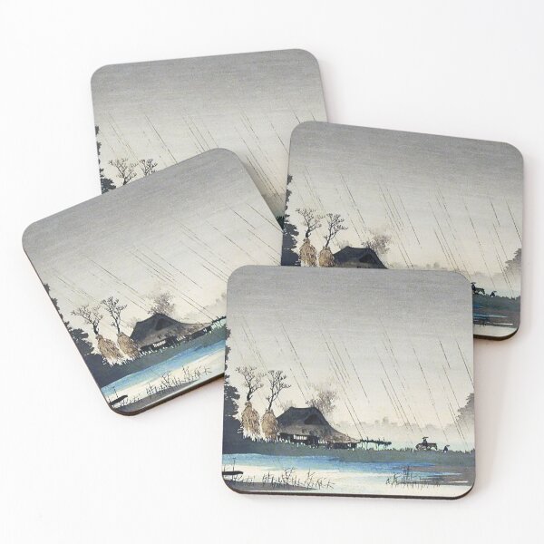 Item preview, Sudden Rain on the Riverbank - Hiroaki Takahashi Vintage Print designed and sold by Open Canvas.
