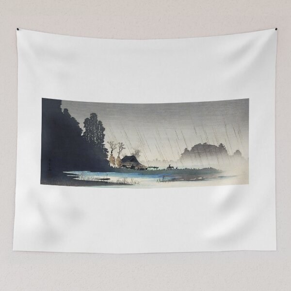 Item preview, Sudden Rain on the Riverbank - Hiroaki Takahashi Vintage Print designed and sold by Open Canvas.