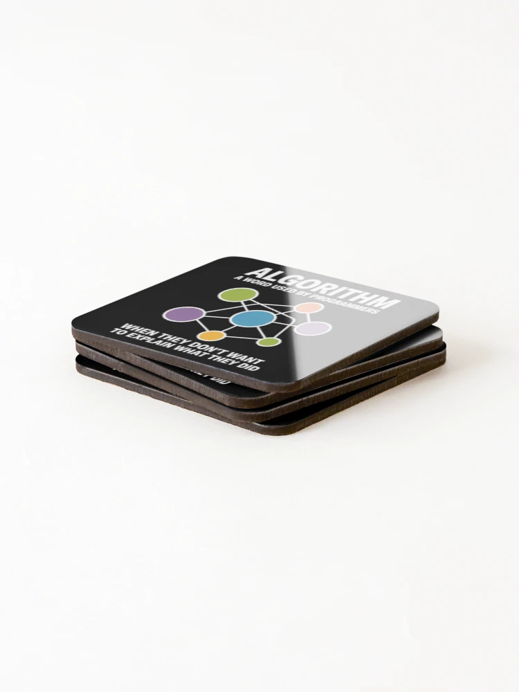 Thumbnail 4 of 5, Coasters (Set of 4), Algorithm A Word Used By Programmers Software Programming designed and sold by SignaturalGen.