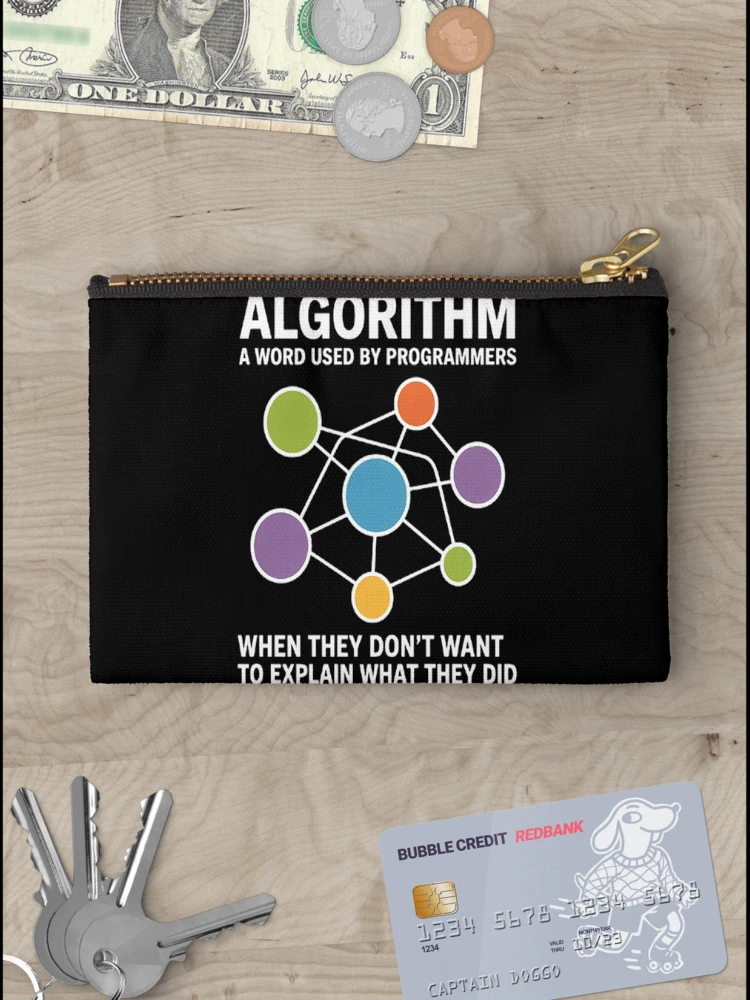 Thumbnail 3 of 4, Zipper Pouch, Algorithm A Word Used By Programmers Software Programming designed and sold by SignaturalGen.
