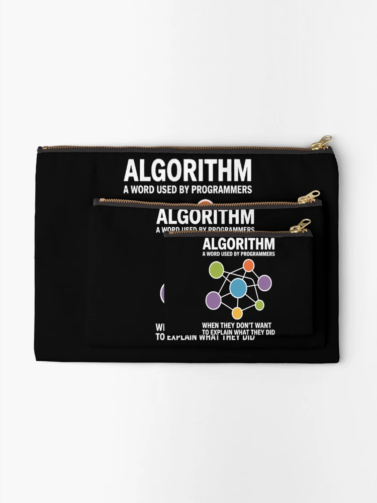 Thumbnail 2 of 4, Zipper Pouch, Algorithm A Word Used By Programmers Software Programming designed and sold by SignaturalGen.