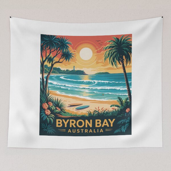 Item preview, Byron Bay Australia Retro Surf Sunset Poster designed and sold by CircinusStore.