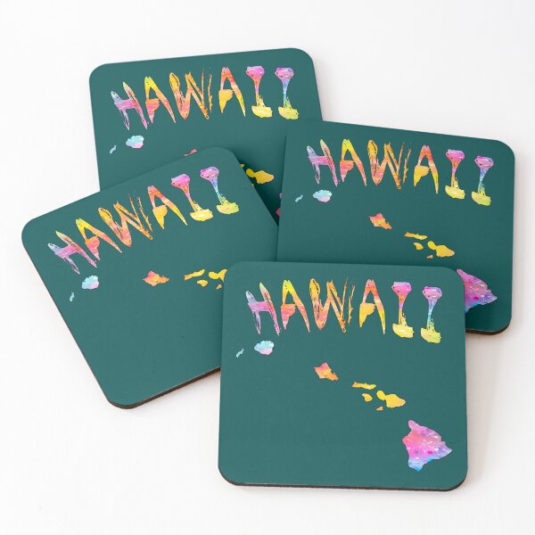 Item preview, Vibrant Watercolor Hawaii Map Art - Colorful Tropical Islands designed and sold by mashmosh.