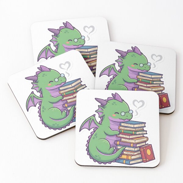 Item preview, Cute Chibi Dragon Hoarding Books Fantasy Reader Aesthetic Sticker designed and sold by StickyGuys.