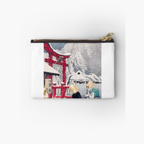Item preview, Two Samurai in Snow near Torii Gate - Hiroaki Takahashi Vintage Print designed and sold by Open Canvas.