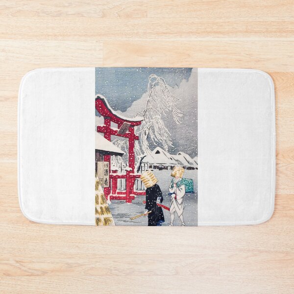 Item preview, Two Samurai in Snow near Torii Gate - Hiroaki Takahashi Vintage Print designed and sold by Open Canvas.
