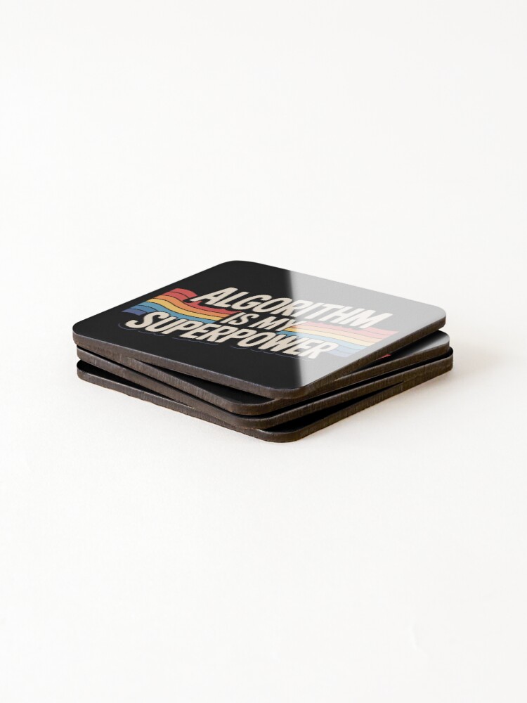 Thumbnail 4 of 5, Coasters (Set of 4), Algorithm is My Superpower Algorithm designed and sold by SignaturalGen.
