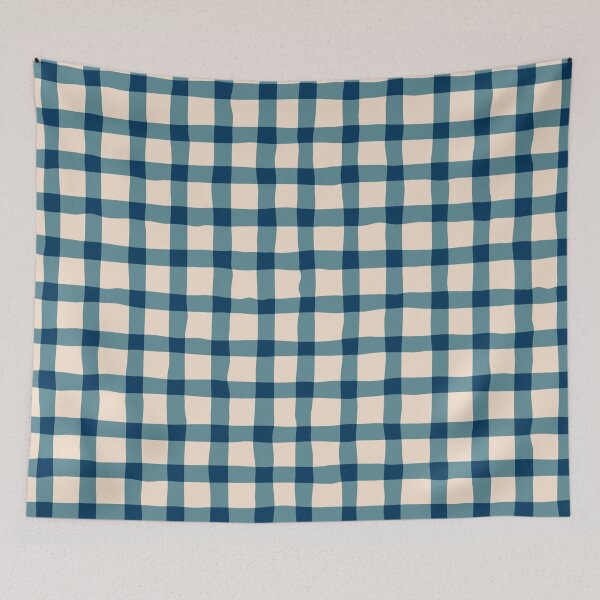 Item preview, Blue organic gingham  designed and sold by mirimo.