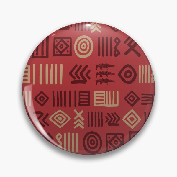 Item preview, Authentic Bogolan Pattern - Red Tribal Art designed and sold by Wolagno.