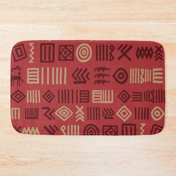 Item preview, Authentic Bogolan Pattern - Red Tribal Art designed and sold by Wolagno.