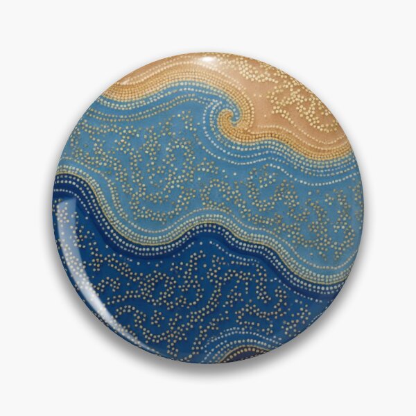 Item preview, Aboriginal Inspired Dot Art - With Ocean Beach Waves designed and sold by GrinGalore.