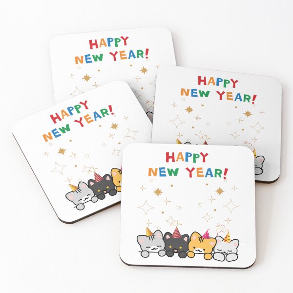 Item preview, Happy New Year With Cats. designed and sold by Dinasshop.