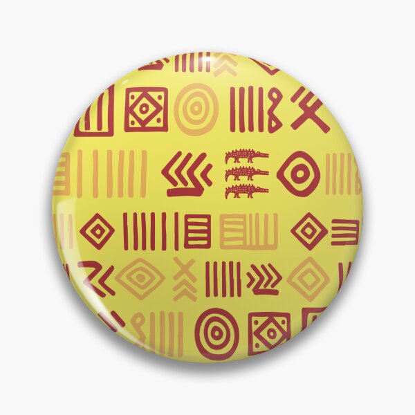Item preview, Authentic Bogolan Pattern - Yellow Tribal Art designed and sold by Wolagno.
