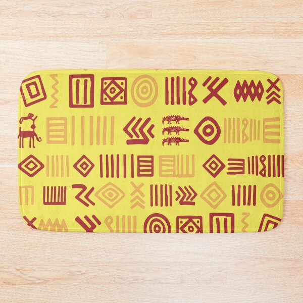 Item preview, Authentic Bogolan Pattern - Yellow Tribal Art designed and sold by Wolagno.