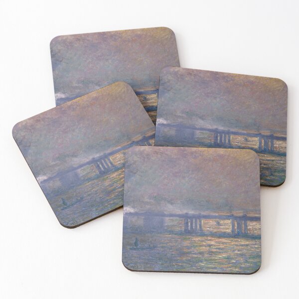 Item preview, Charing Cross Bridge by Claude Monet: Misty Impressionist Thames River Poster designed and sold by artofuniverse.