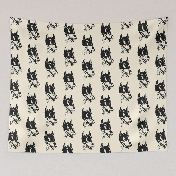 Item preview, Vintage big bad wolf hot rod icon - black print designed and sold by retropetrol.