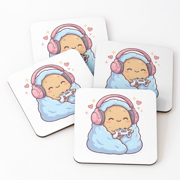 Item preview, Cozy Gamer Potato Cute Chibi Gaming Spud in Blanket Aesthetic designed and sold by StickyGuys.