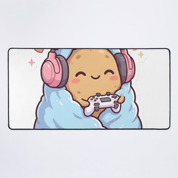 Item preview, Cozy Gamer Potato Cute Chibi Gaming Spud in Blanket Aesthetic designed and sold by StickyGuys.