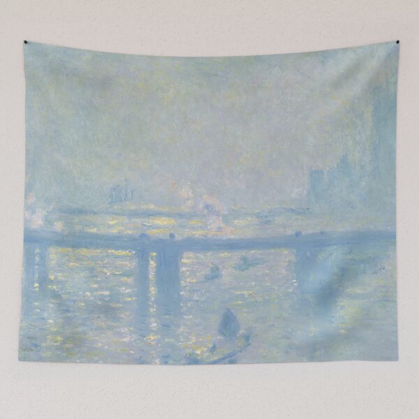 Item preview, Charing Cross Bridge by Claude Monet: Misty Impressionist River Cityscape designed and sold by artofuniverse.