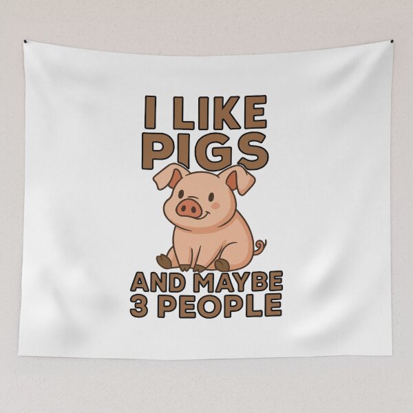 Item preview, I Like Pigs and Maybe 3 People – Cute Funny Pig Design designed and sold by storelibertys.