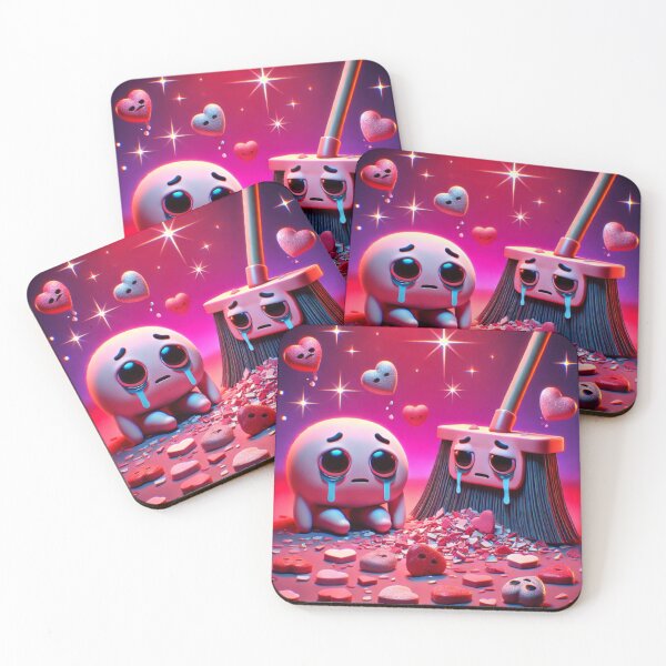 Item preview, Cleaning Up a Broken Heart – Sad Cute Character, Emotional Dark Humor designed and sold by ComedyInkFactor.