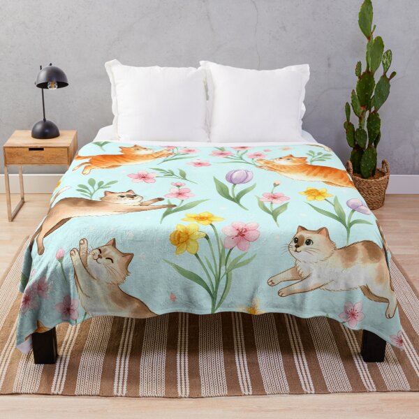 Item preview, Spring Garden Romp – Playful Cats & Blossoms designed and sold by meesub.