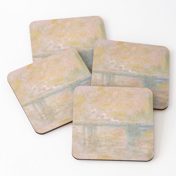 Item preview, Claude Monet Poster: Charing Cross Bridge in London: Dreamy Pastel Riverscape Print designed and sold by artofuniverse.