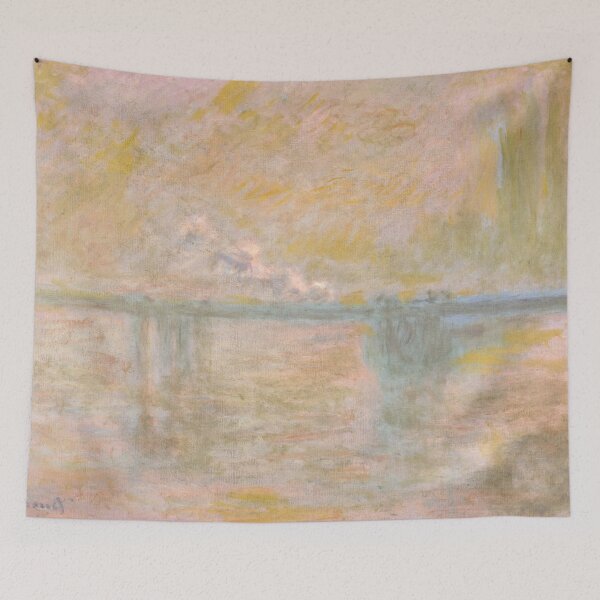 Item preview, Claude Monet Poster: Charing Cross Bridge in London: Dreamy Pastel Riverscape Print designed and sold by artofuniverse.