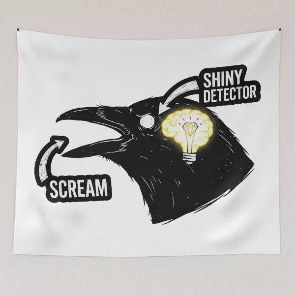 Item preview, Crow Brain - No Thoughts Just Shiny designed and sold by Petzzz.