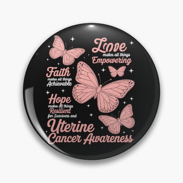Item preview, Faith Love Hope Butterfly Uterine Cancer Awareness designed and sold by tkhrbika.