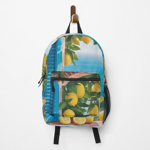 Item preview, Mediterranean Lemon Tree Window View Coastal Village Art designed and sold by Tamas Das.