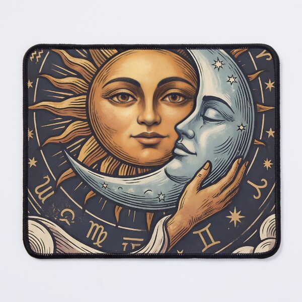 Item preview, Sun and Moon Tarot Card Celestial Embrace Whimsigoth Aesthetic designed and sold by StickyGuys.