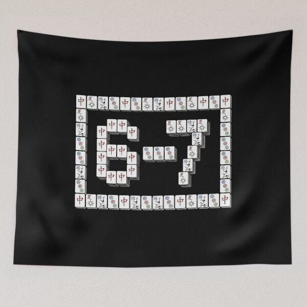 Item preview, Mahjong-Inspired Retro Tile 6 7 Six Seven Art T-Shirt designed and sold by LashondaGreen89.