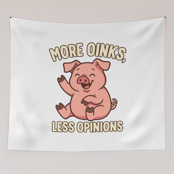 Item preview, More Oinks, Less Opinions – Cute Funny Pig Design designed and sold by storelibertys.