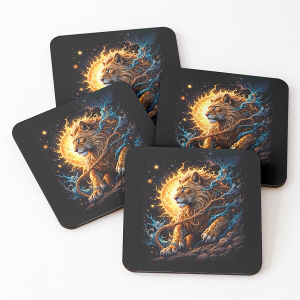 Item preview, Guardian of the Solar Threshold – Lion of Balance & Inner Strength. designed and sold by nicky2342.