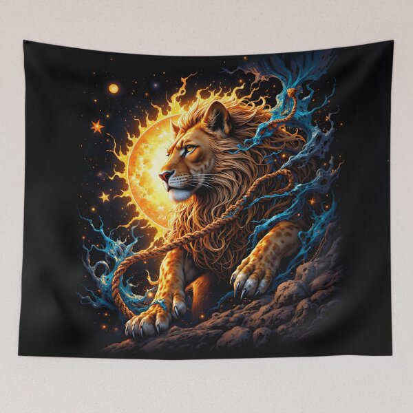Item preview, Guardian of the Solar Threshold – Lion of Balance & Inner Strength. designed and sold by nicky2342.