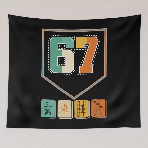 Item preview, Mahjong Varsity 67 Six Seven Retro T-Shirt designed and sold by LashondaGreen89.