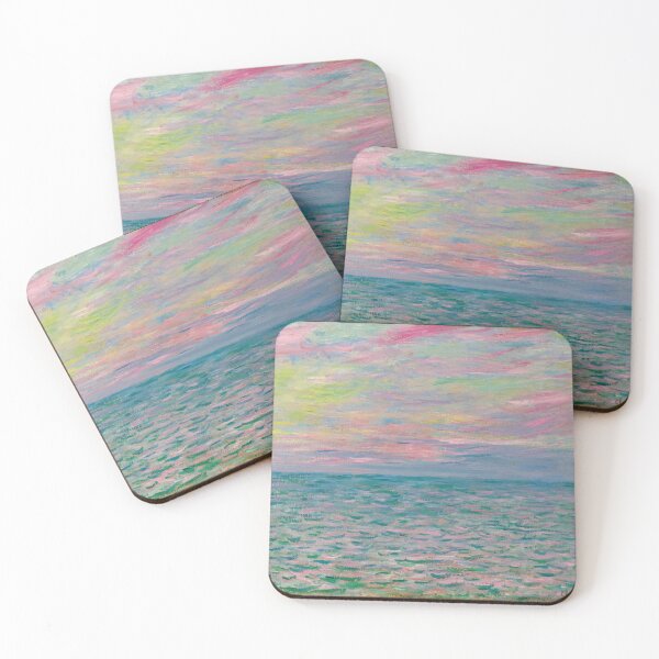 Item preview, Coucher De Soleil a Pourville Pleine Mer by Claude Monet: Coastal Sunset Poster designed and sold by artofuniverse.