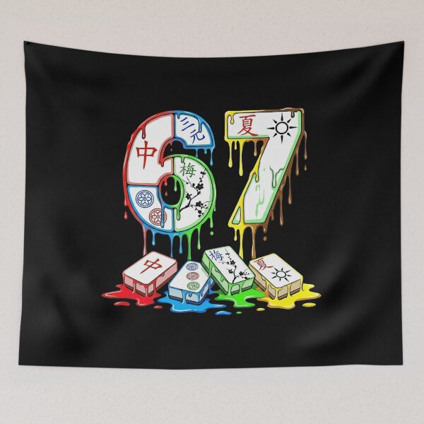 Item preview, Melting Mahjong 67 Six Seven Drip Art T-Shirt designed and sold by LashondaGreen89.
