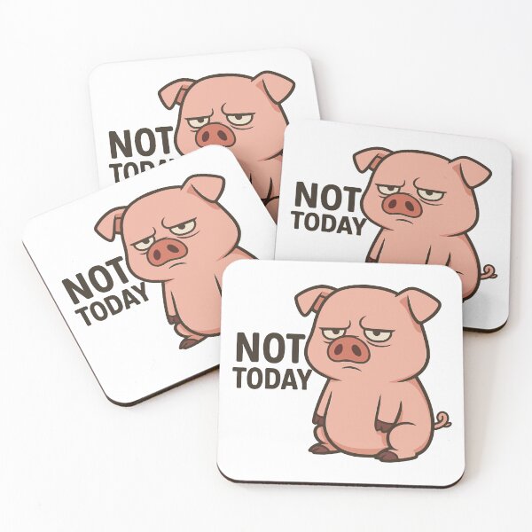 Item preview, Not Today – Sarcastic Cute Pig Mood Design designed and sold by storelibertys.