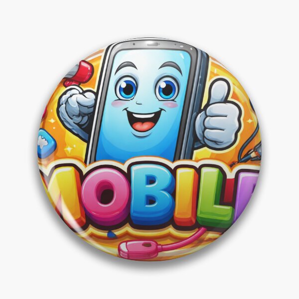 Item preview, Cute Cartoon Mobile Logo – Colorful Smartphone Character with Accessories designed and sold by satyan2001.