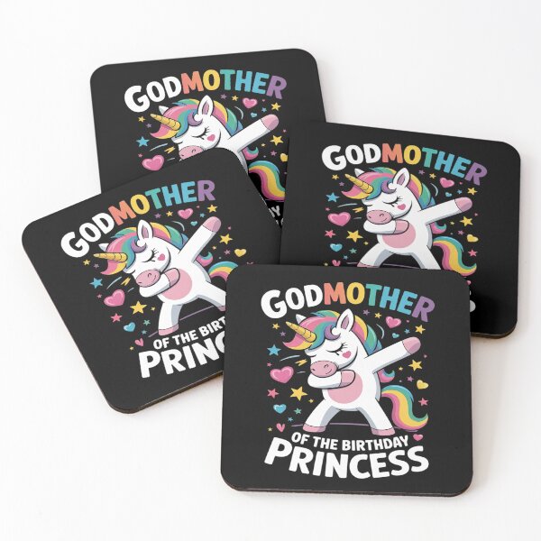 Item preview, Godmother of the Birthday Princess Dabbing Unicorn Party  designed and sold by VerseFarm.