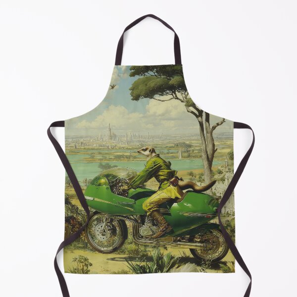 Item preview, Meerkat Rides Green Motorcycle designed and sold by lautir.