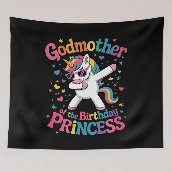 Item preview, Godmother of the Birthday Princess Girl Dabbing Unicorn  designed and sold by VerseFarm.