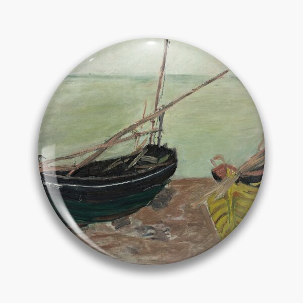 Item preview, Etude De Bateaux Sur La Plage Detretat by Claude Monet: Coastal Impressionist Print designed and sold by artofuniverse.