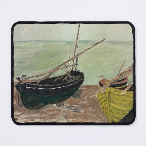 Item preview, Etude De Bateaux Sur La Plage Detretat by Claude Monet: Coastal Impressionist Print designed and sold by artofuniverse.