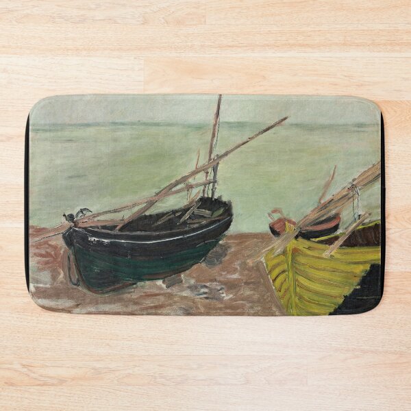 Item preview, Etude De Bateaux Sur La Plage Detretat by Claude Monet: Coastal Impressionist Print designed and sold by artofuniverse.